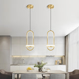 Modern Rounded Rectangle LED Pendant Light Fixture for Kitchen Island and Living Room