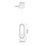 Modern Rounded Rectangle LED Pendant Light Fixture for Kitchen Island and Living Room