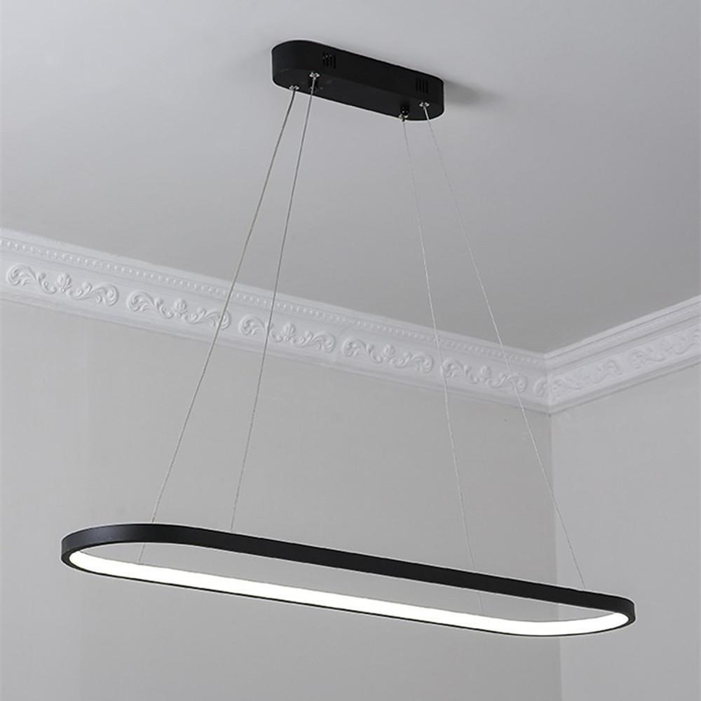 Modern Rounded Rectangle LED Pendant Light for Kitchen Island Acrylic Nordic Hanging Lamp
