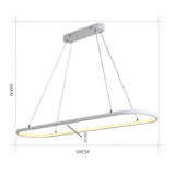 Modern Rounded Rectangle LED Pendant Light for Kitchen Island Acrylic Nordic Hanging Lamp