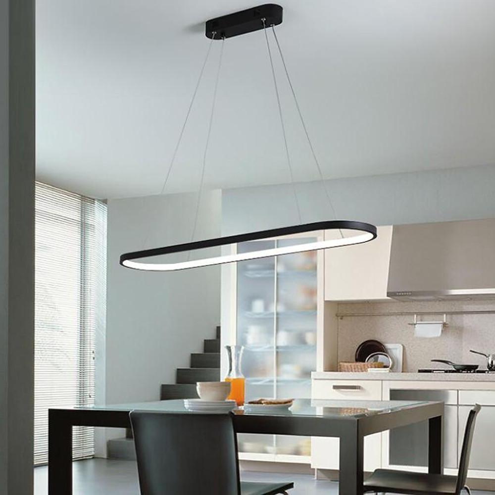 Modern Rounded Rectangle LED Pendant Light for Kitchen Island Acrylic Nordic Hanging Lamp
