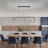 Modern Rounded Rectangular LED Pendant Light Fixture for Kitchen Island and Dining Room