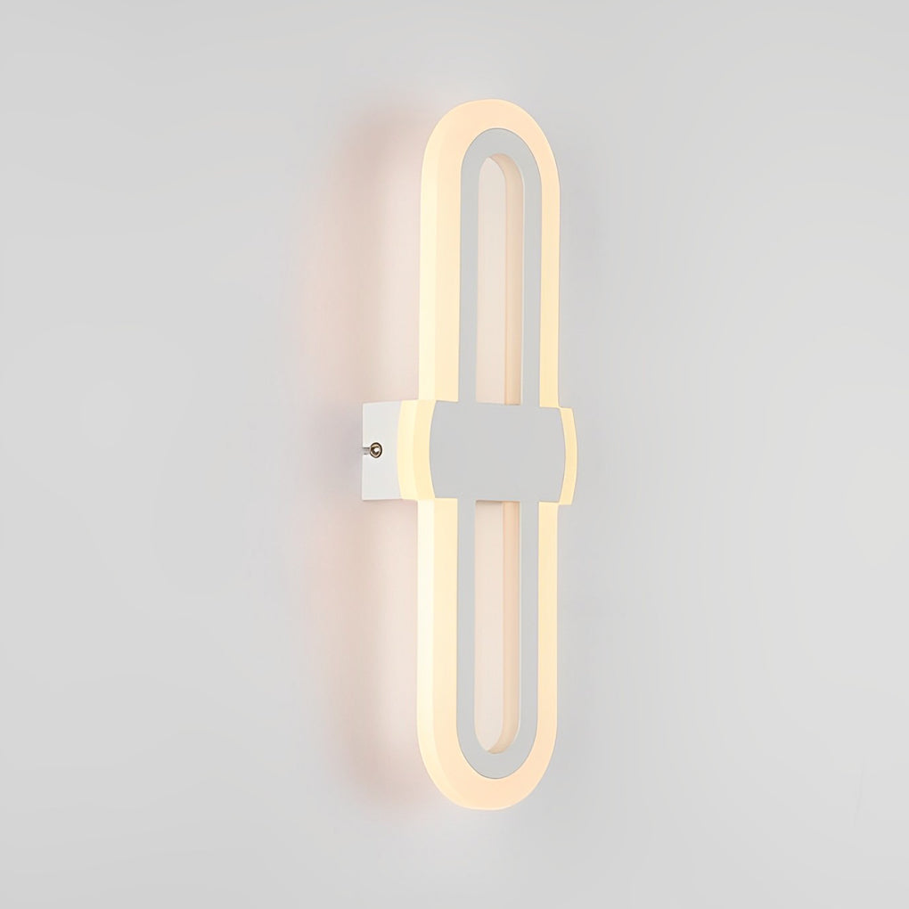 Modern Rounded Rectangular LED Wall Sconce Minimalist Iron Wall Light for Living Room and Bedroom