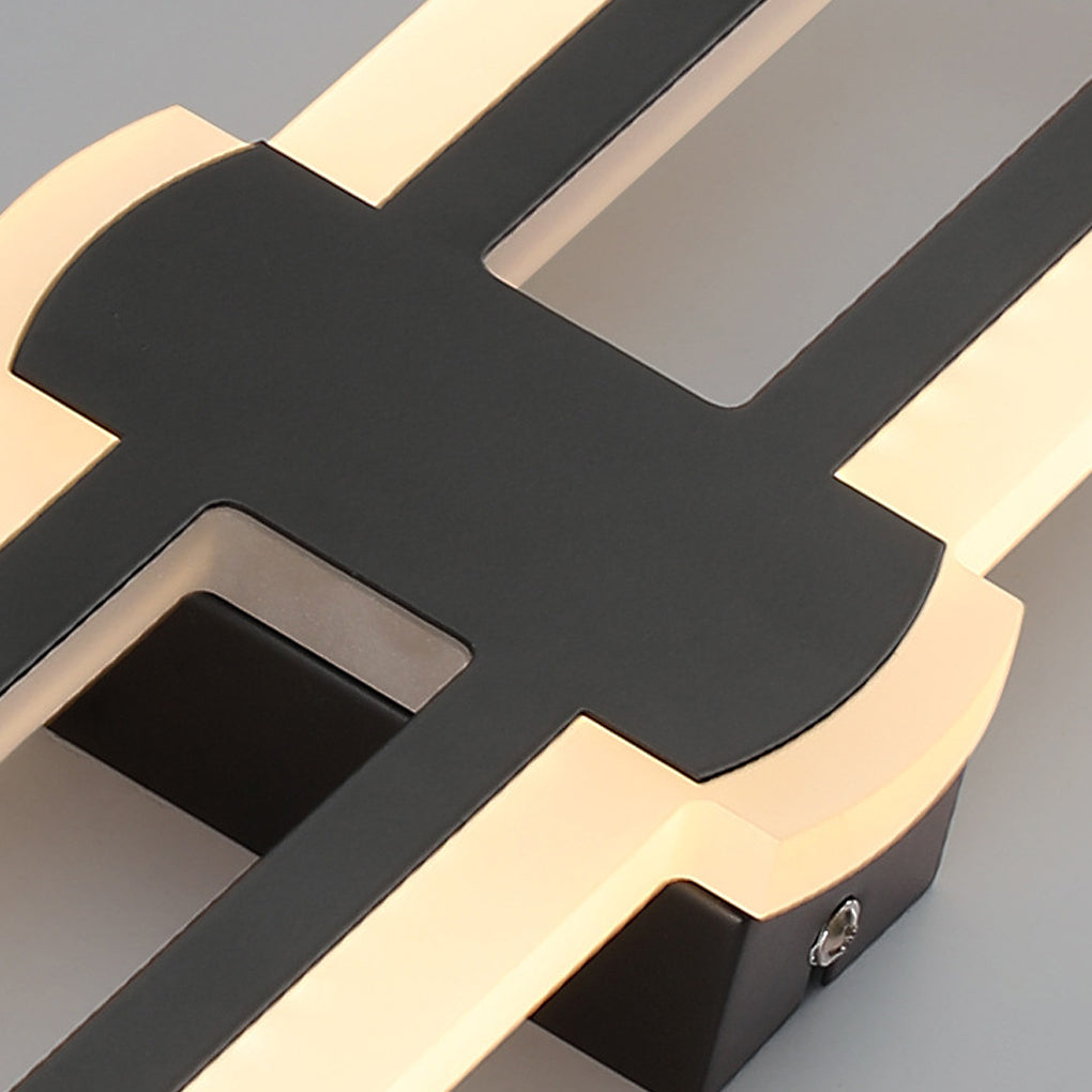 Modern Rounded Rectangular LED Wall Sconce Minimalist Iron Wall Light for Living Room and Bedroom