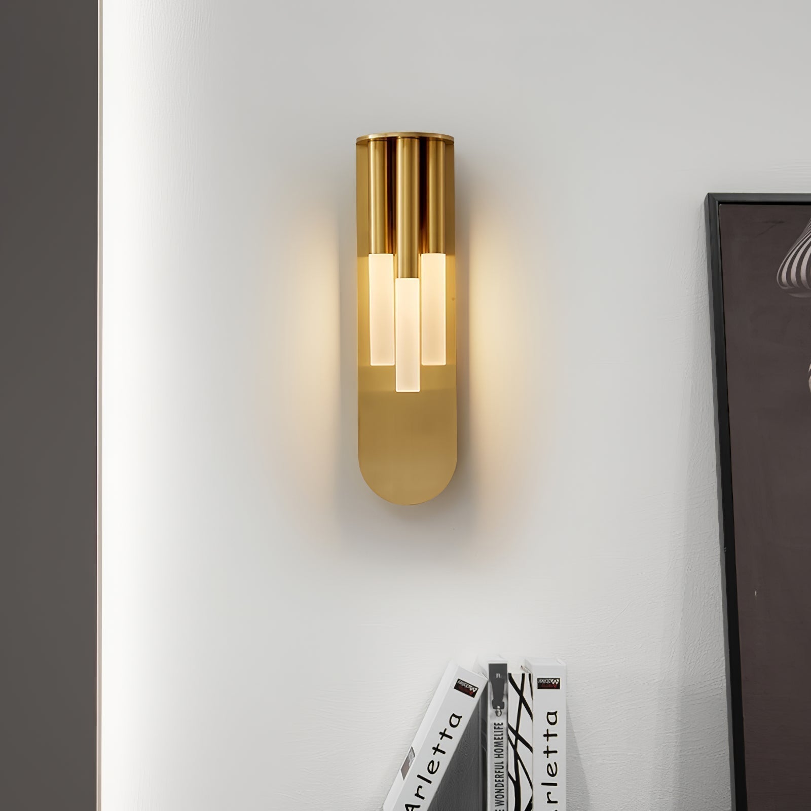 Modern Rousseau LED Wall Lamp Minimalist Indoor Sconce for Hallway and Living Room Gold Black Finish