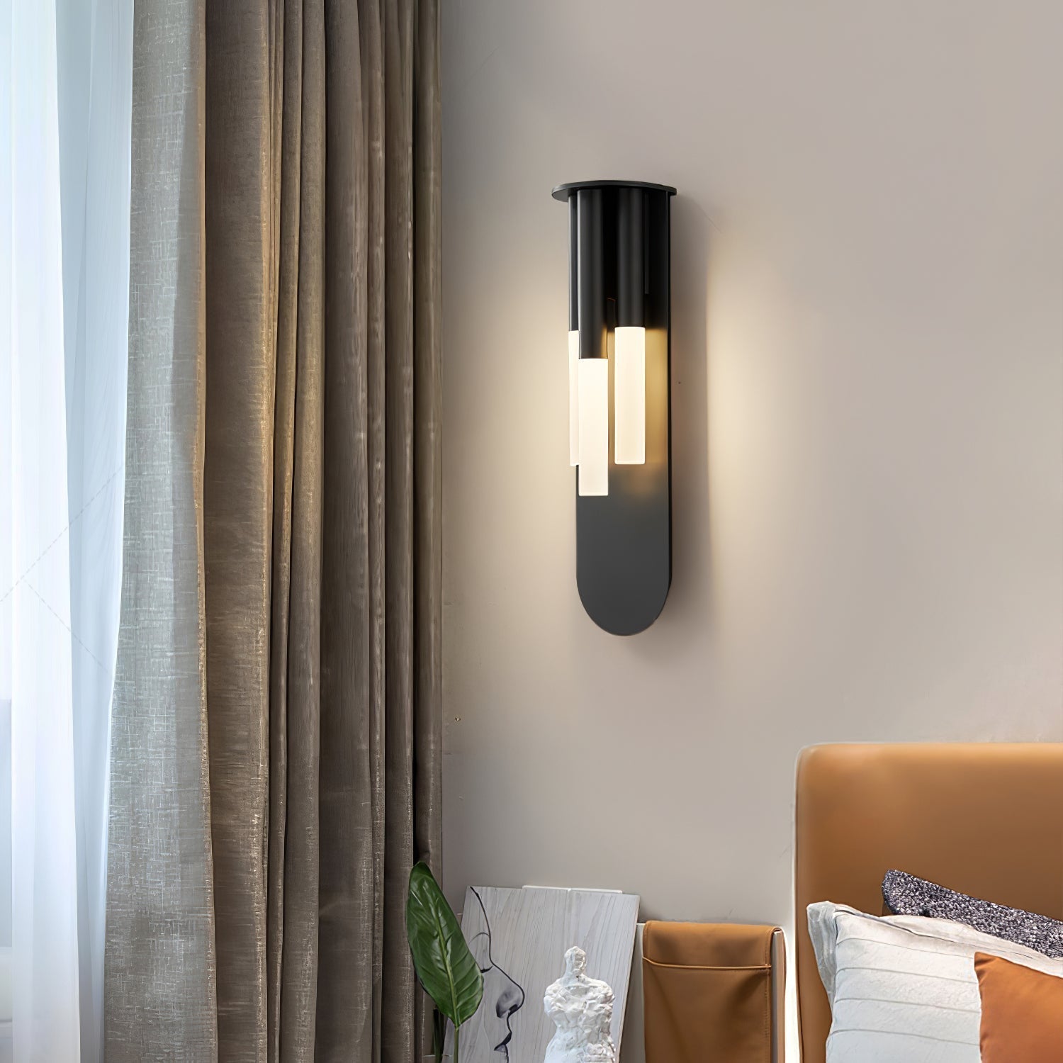 Modern Rousseau LED Wall Lamp Minimalist Indoor Sconce for Hallway and Living Room Gold Black Finish