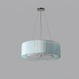 Modern Ruffle Pleated Fabric Pendant Light Japanese Style Beige Ceiling Hanging Lamp