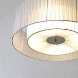 Modern Ruffle Pleated Fabric Pendant Light Japanese Style Beige Ceiling Hanging Lamp