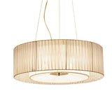 Modern Ruffle Pleated Fabric Pendant Light Japanese Style Beige Ceiling Hanging Lamp