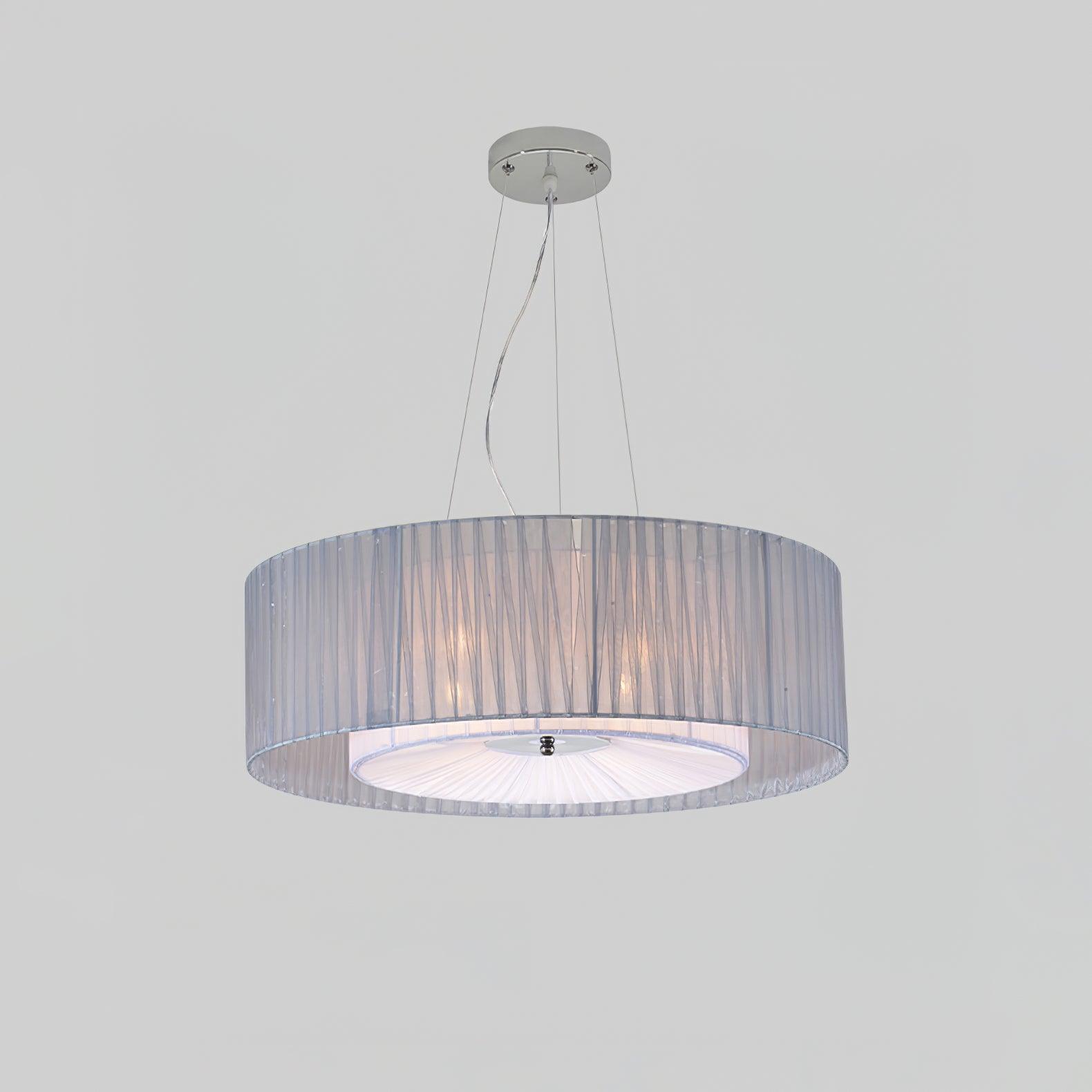 Modern Ruffle Pleated Fabric Pendant Light Japanese Style Beige Ceiling Hanging Lamp
