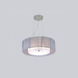 Modern Ruffle Pleated Fabric Pendant Light Japanese Style Beige Ceiling Hanging Lamp