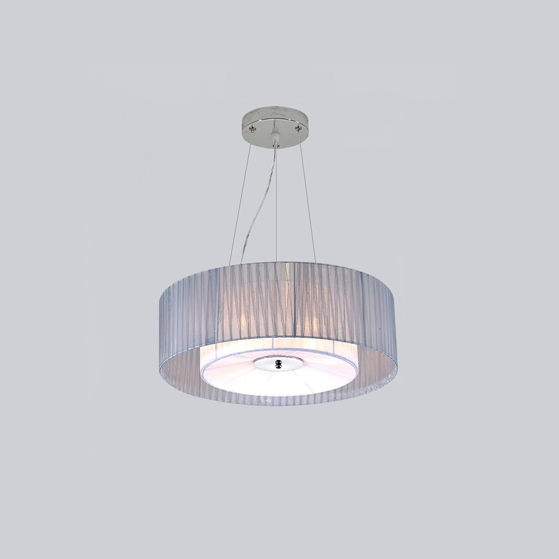 Modern Ruffle Pleated Fabric Pendant Light Japanese Style Beige Ceiling Hanging Lamp