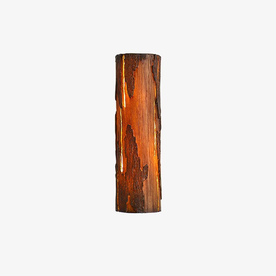 Modern Rustic Bark Textured LED Wall Sconce Resin Interior Bracket Light