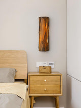 Modern Rustic Bark Textured LED Wall Sconce Resin Interior Bracket Light