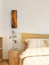 Modern Rustic Bark Textured LED Wall Sconce Resin Interior Bracket Light