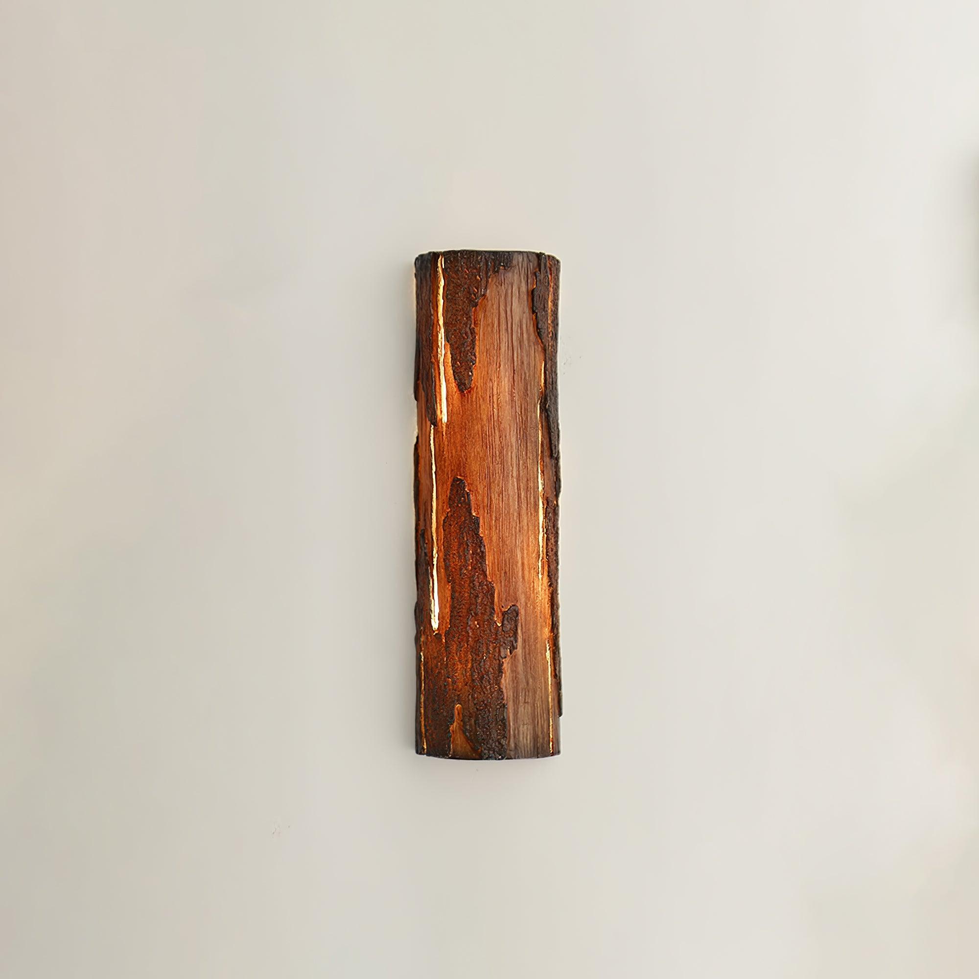 Modern Rustic Bark Textured LED Wall Sconce Resin Interior Bracket Light