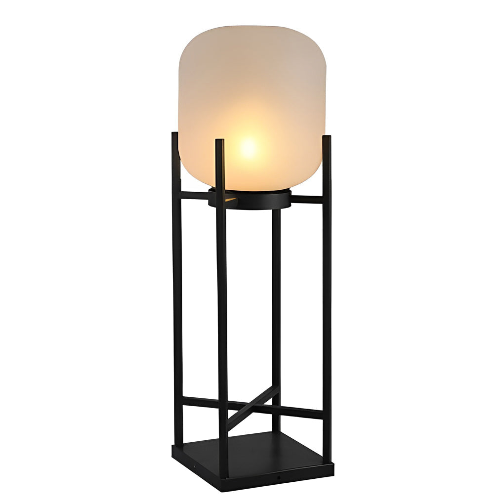 Modern Rustic LED Lantern Outdoor Floor Lamp IP65 Waterproof Solar and Hardwired Garden Light