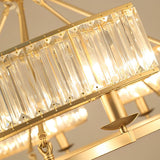 Modern Rustic Round Crystal Chandelier with Three Step Dimming Metal Frame for Living Room