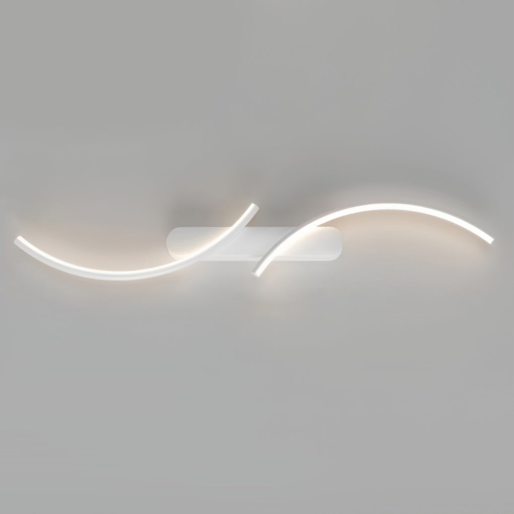 Modern S Shaped LED Wall Sconce Creative Three Color Dimmable Minimalist Wall Light