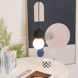 Modern Sandstone and Opal Glass Sphere Pendant Light for Minimalist Interior Decor