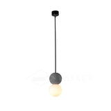 Modern Sandstone and Opal Glass Sphere Pendant Light for Minimalist Interior Decor