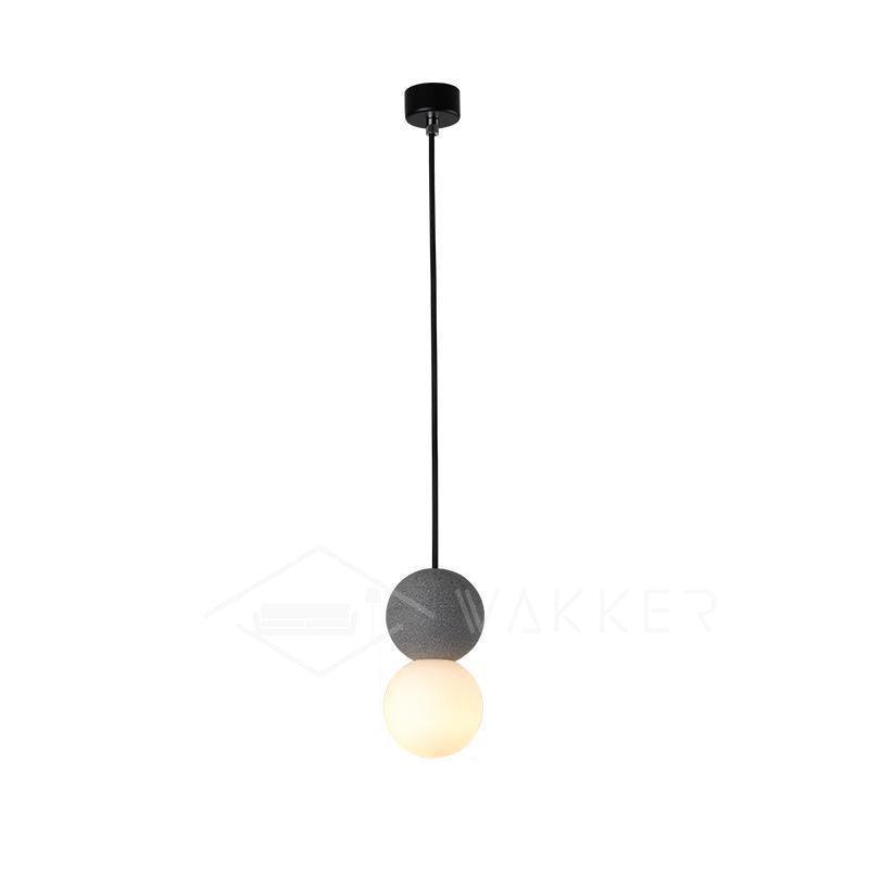 Modern Sandstone and Opal Glass Sphere Pendant Light for Minimalist Interior Decor