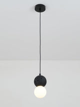 Modern Sandstone and Opal Glass Sphere Pendant Light for Minimalist Interior Decor