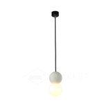 Modern Sandstone and Opal Glass Sphere Pendant Light for Minimalist Interior Decor