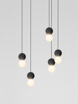 Modern Sandstone and Opal Glass Sphere Pendant Light for Minimalist Interior Decor