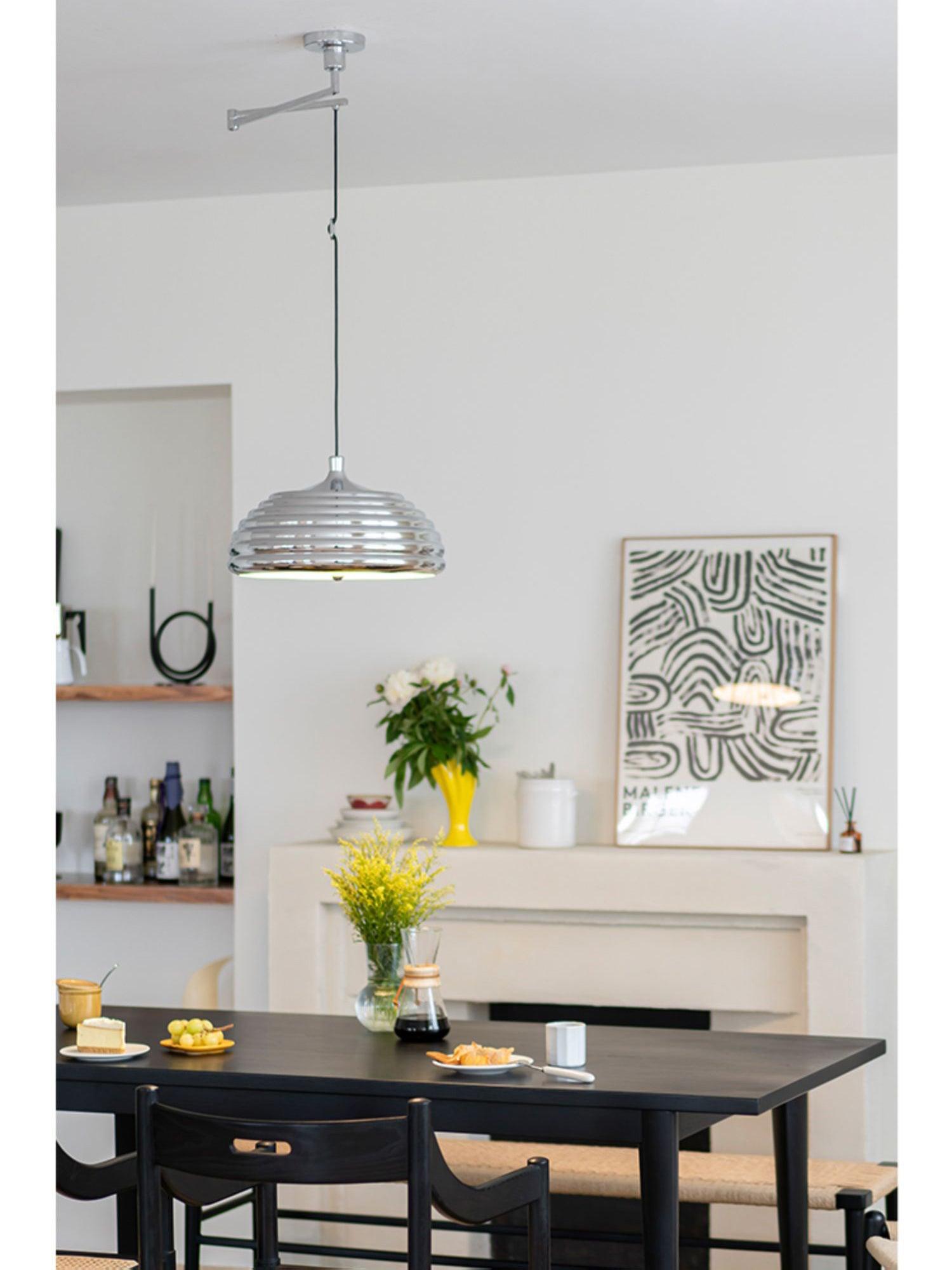 Modern Saturno Chrome Adjustable Pendant Lamp Polished Ceiling Lighting Fixture