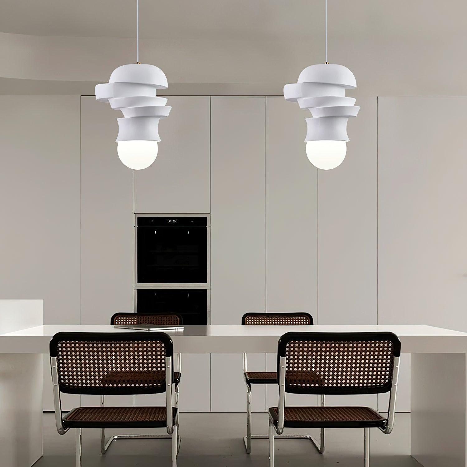 Modern Sculpted Resin and Glass Globe Pendant Lamp Contemporary Droplight Fixture