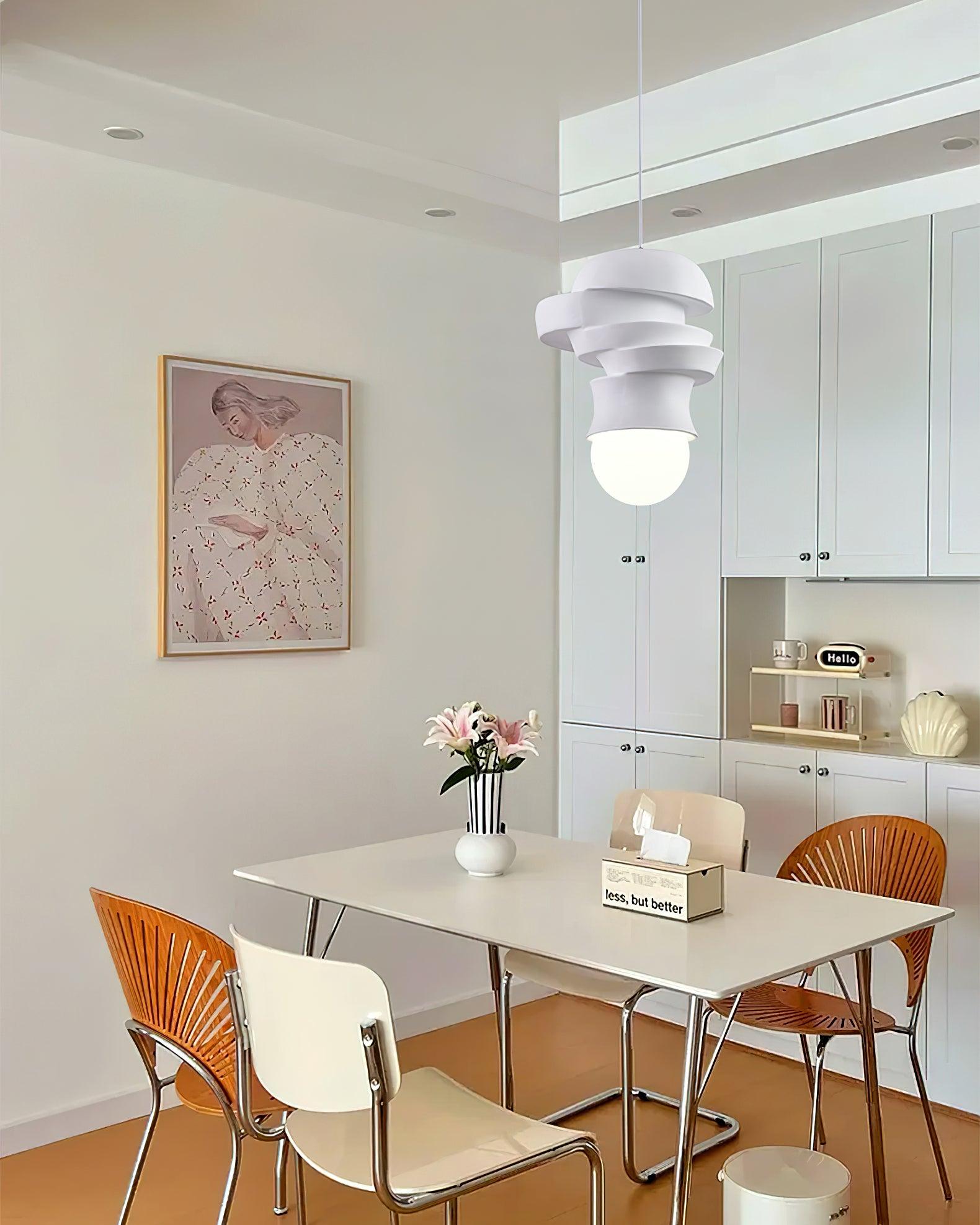 Modern Sculpted Resin and Glass Globe Pendant Lamp Contemporary Droplight Fixture