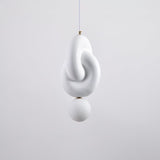 Modern Sculpted Resin and Glass Globe Pendant Lamp Contemporary Droplight Fixture