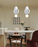 Modern Sculpted Resin and Glass Globe Pendant Lamp Contemporary Droplight Fixture