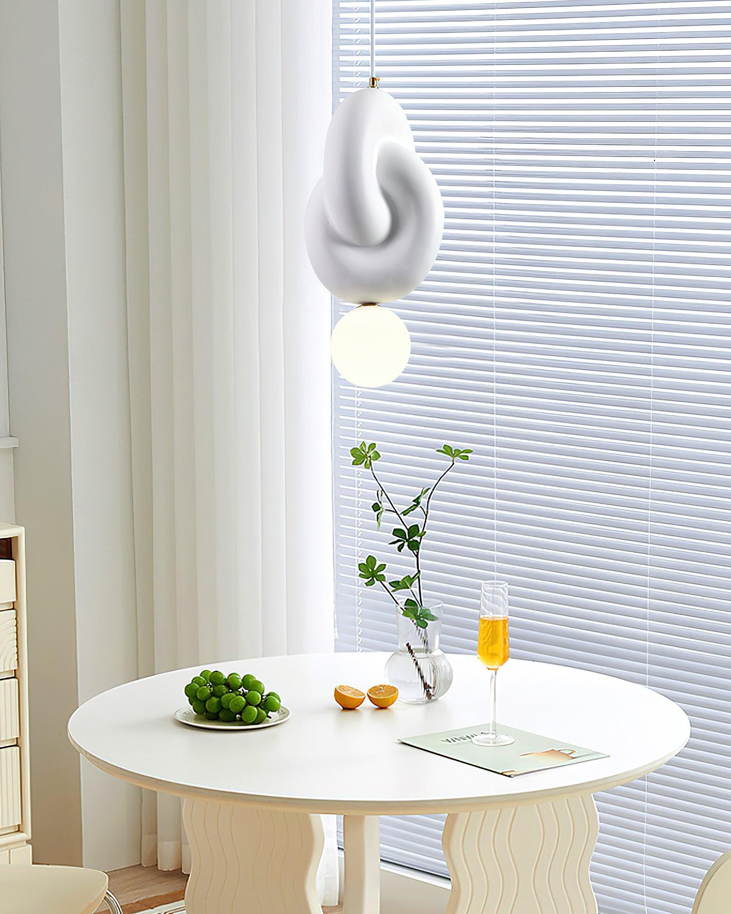 Modern Sculpted Resin and Glass Globe Pendant Lamp Contemporary Droplight Fixture