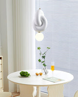 Modern Sculpted Resin and Glass Globe Pendant Lamp Contemporary Droplight Fixture