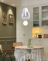 Modern Sculpted Resin and Glass Globe Pendant Lamp Contemporary Droplight Fixture