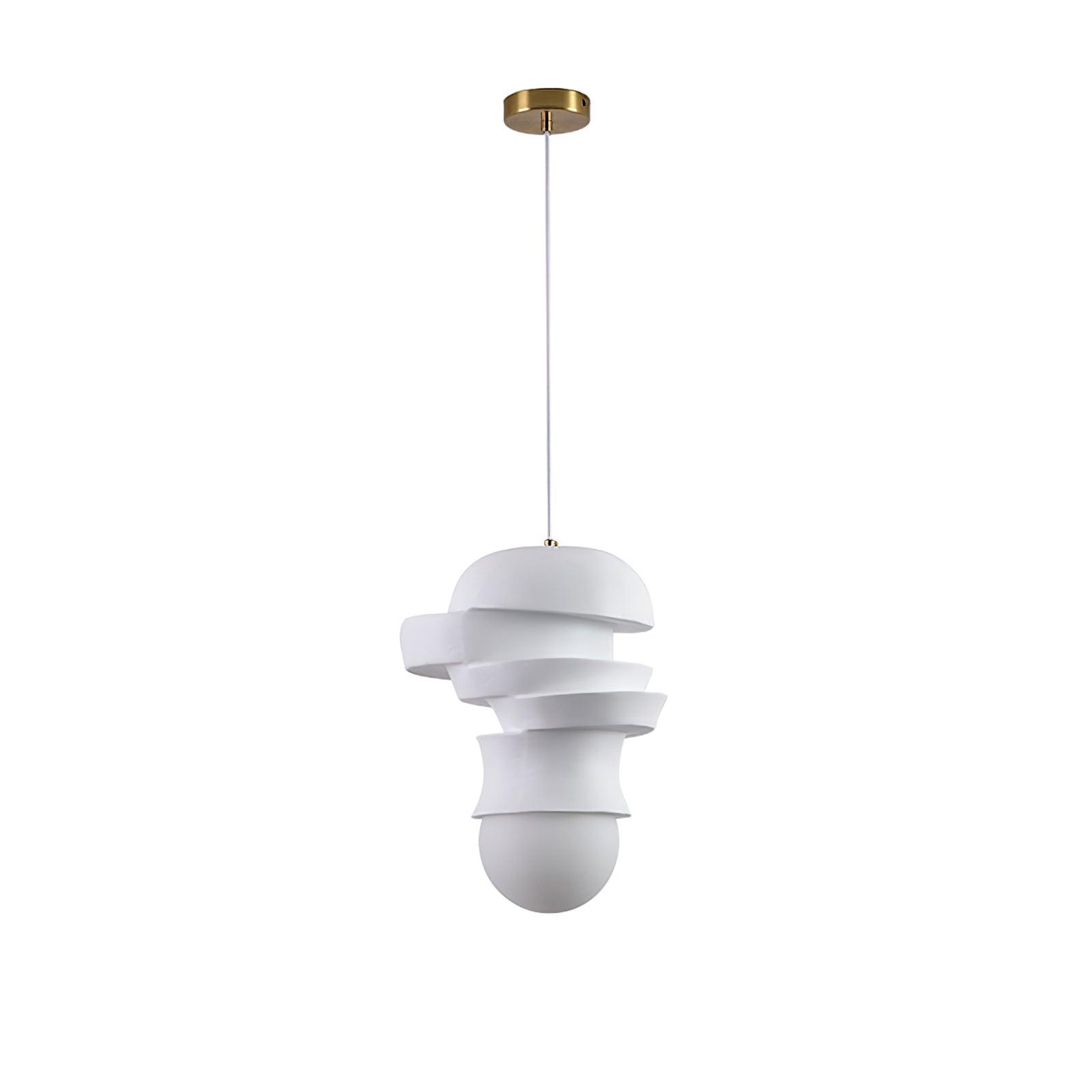Modern Sculpted Resin and Glass Globe Pendant Lamp Contemporary Droplight Fixture