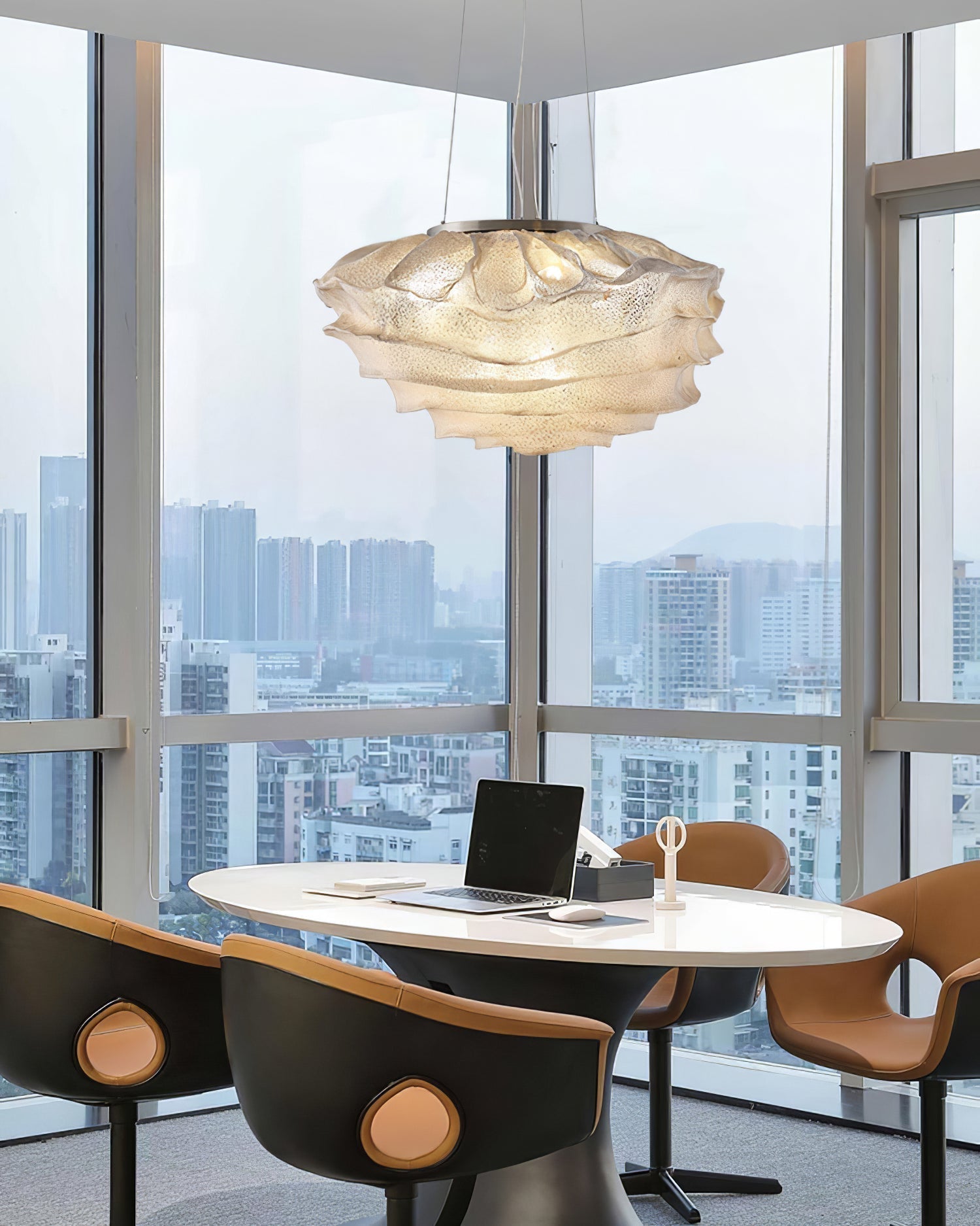 Modern Sculptural Cloud Pendant Light Stainless Steel Hanging Fixture for Living Room
