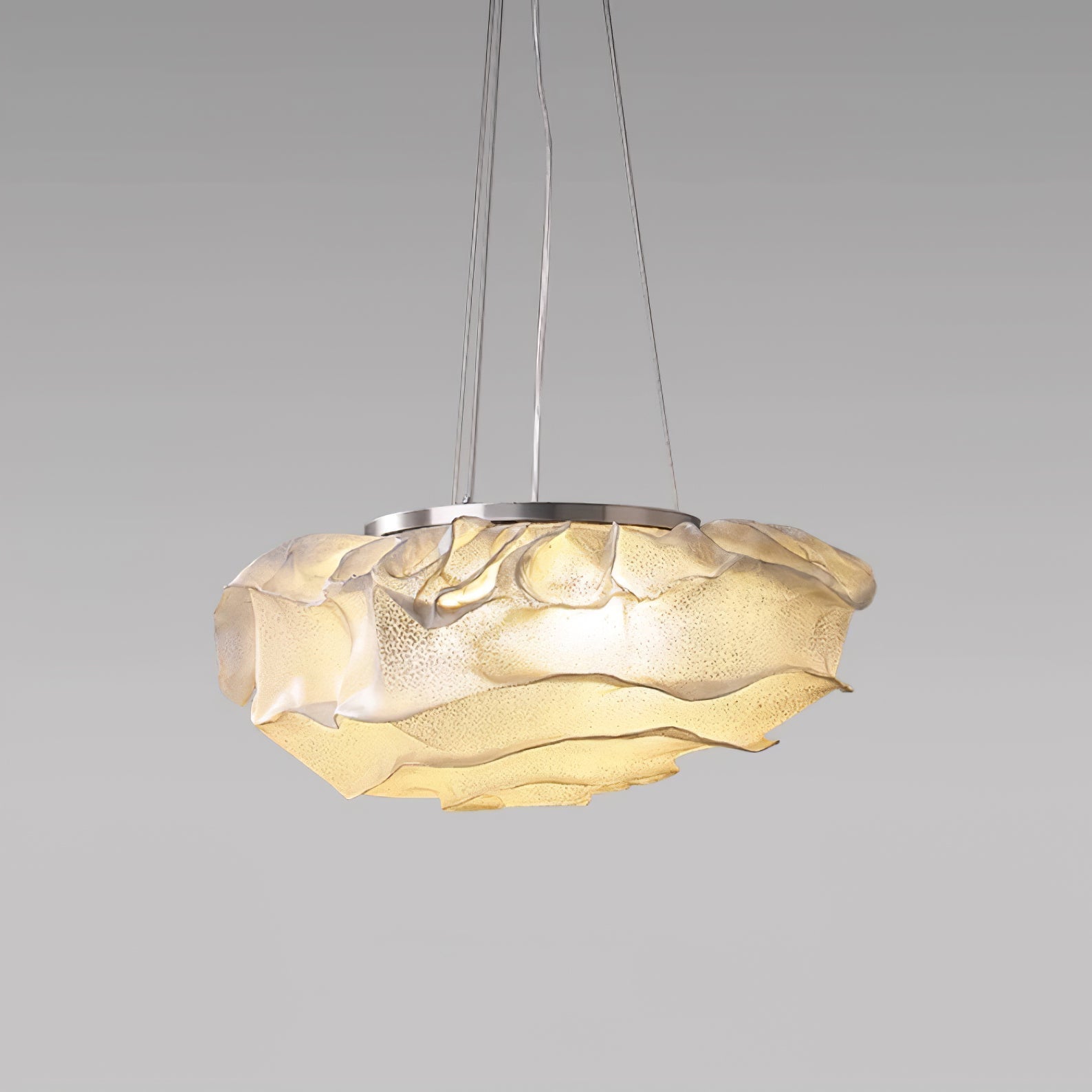 Modern Sculptural Cloud Pendant Light Stainless Steel Hanging Fixture for Living Room