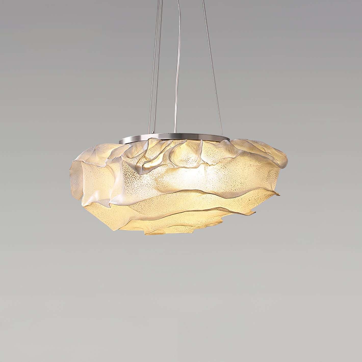 Modern Sculptural Cloud Pendant Light Stainless Steel Hanging Fixture for Living Room