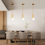 Modern Sculptural Glass Globe Pendant Light Minimalist Architectural Metal Hanging Ceiling Lamp