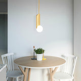 Modern Sculptural Glass Globe Pendant Light Minimalist Architectural Metal Hanging Ceiling Lamp