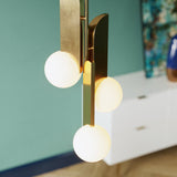 Modern Sculptural Glass Globe Pendant Light Minimalist Architectural Metal Hanging Ceiling Lamp