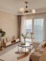 Modern Sculptural Glass Ribbed Chandelier Gold Mid Century Pendant Light for Dining Living Room