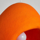 Modern Sculptural Orange Textured Pendant Light Organic Oval Hanging Ceiling Lamp