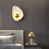 Modern Sculptural Resin Pearl Sconce Wall Lamp Handcrafted Art Deco Lighting