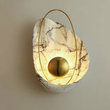 Modern Sculptural Resin Pearl Sconce Wall Lamp Handcrafted Art Deco Lighting