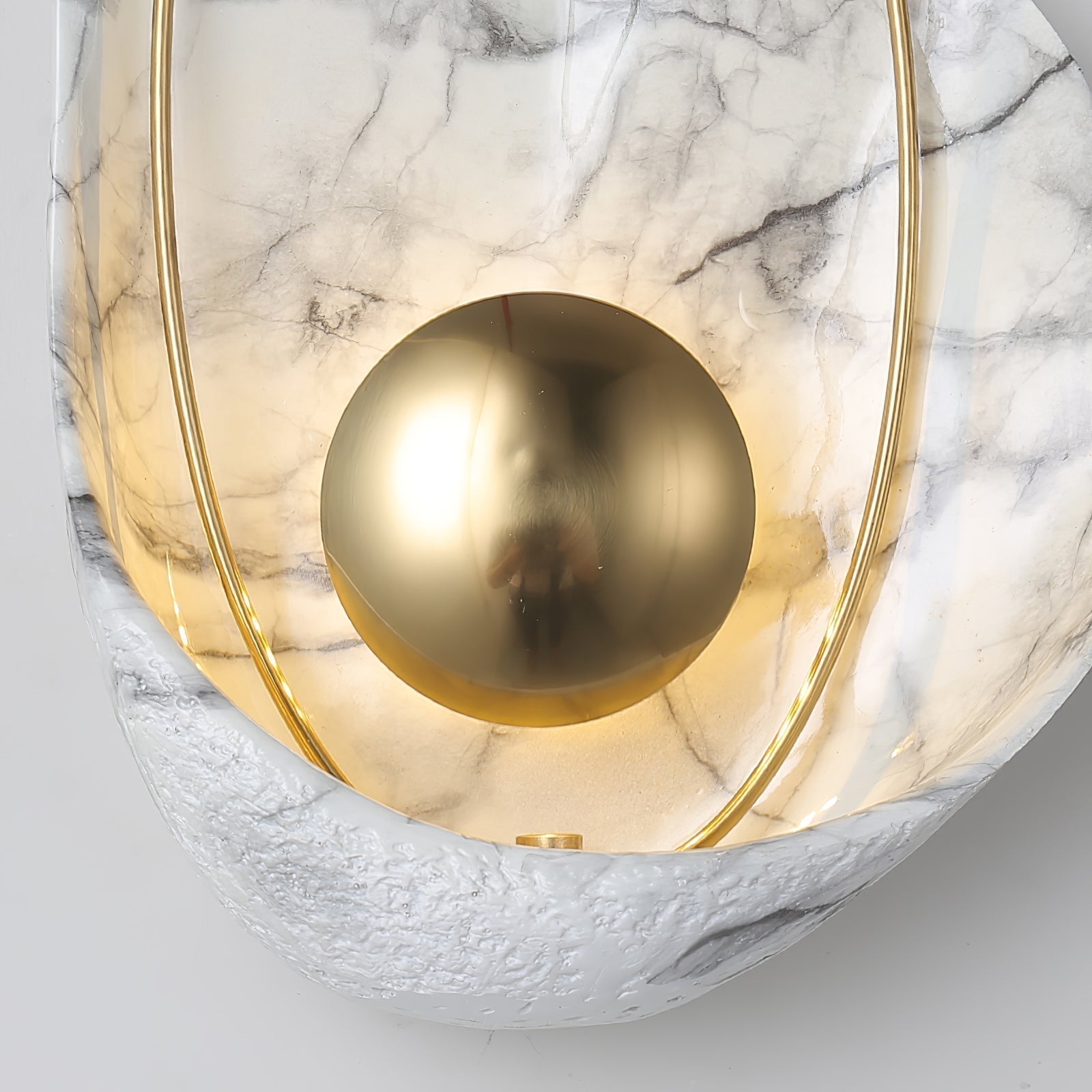 Modern Sculptural Resin Pearl Sconce Wall Lamp Handcrafted Art Deco Lighting