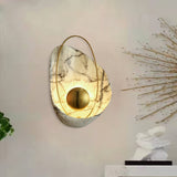 Modern Sculptural Resin Pearl Sconce Wall Lamp Handcrafted Art Deco Lighting